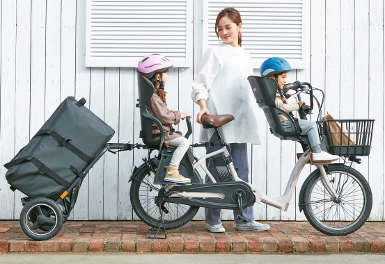 サイクルトレーラーCamily(キャミリー) +リヤチャイルドシート付電動アシスト自転車のイメージ画像